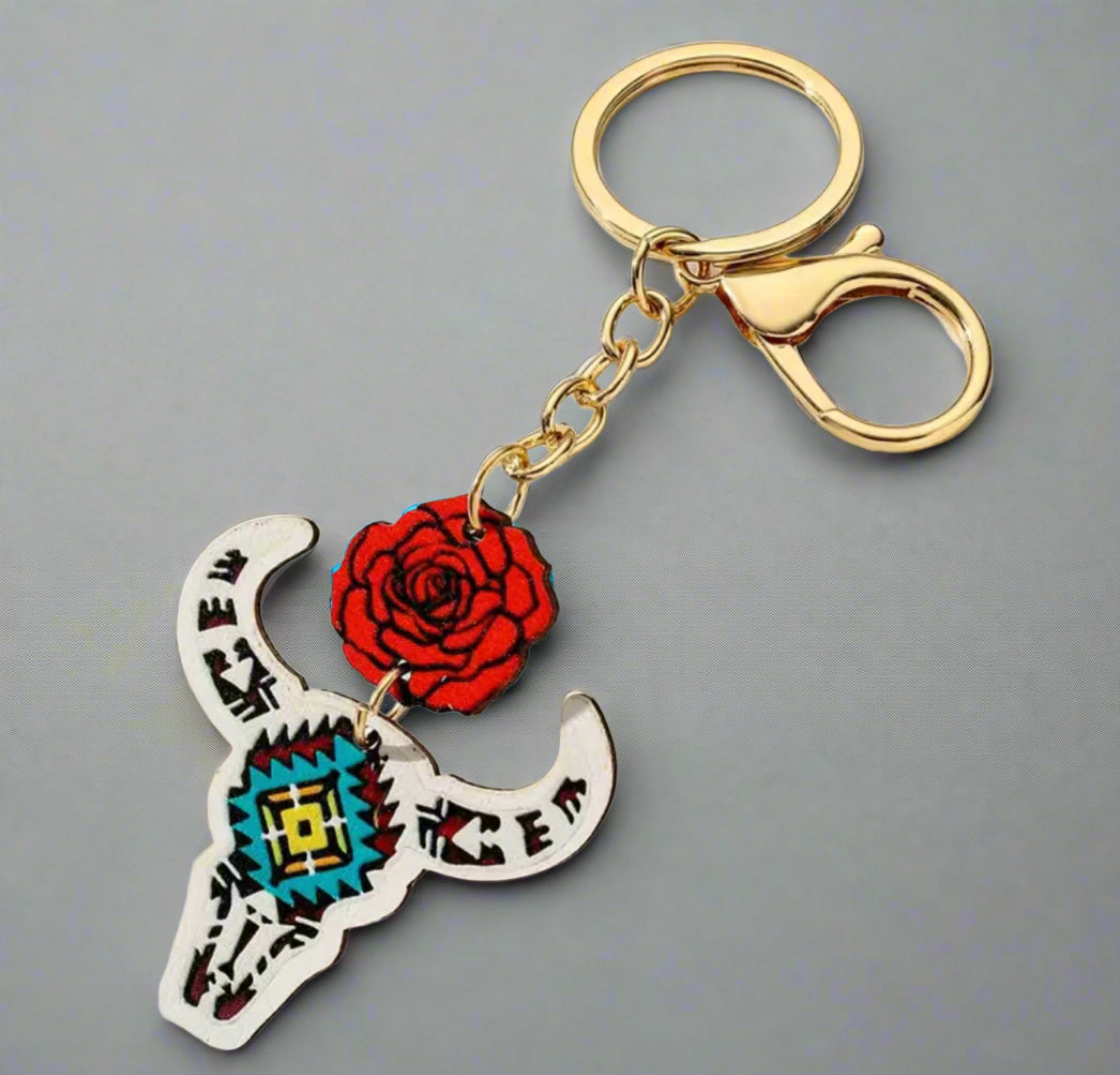 Cow Skull Keychain - Pandoras Lox Dread Shop