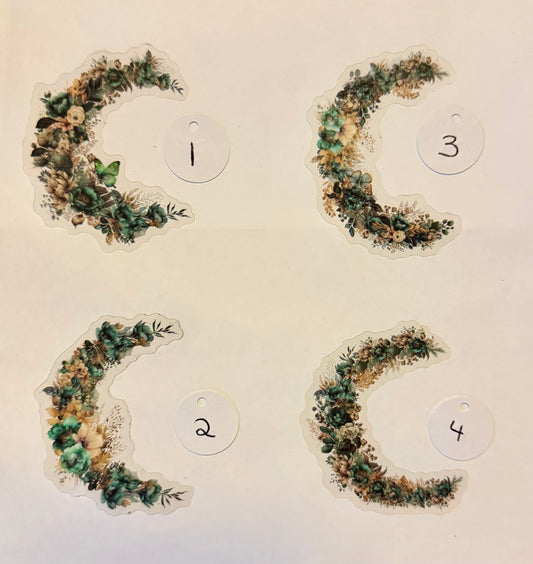 Transparent Floral Moon Sticker