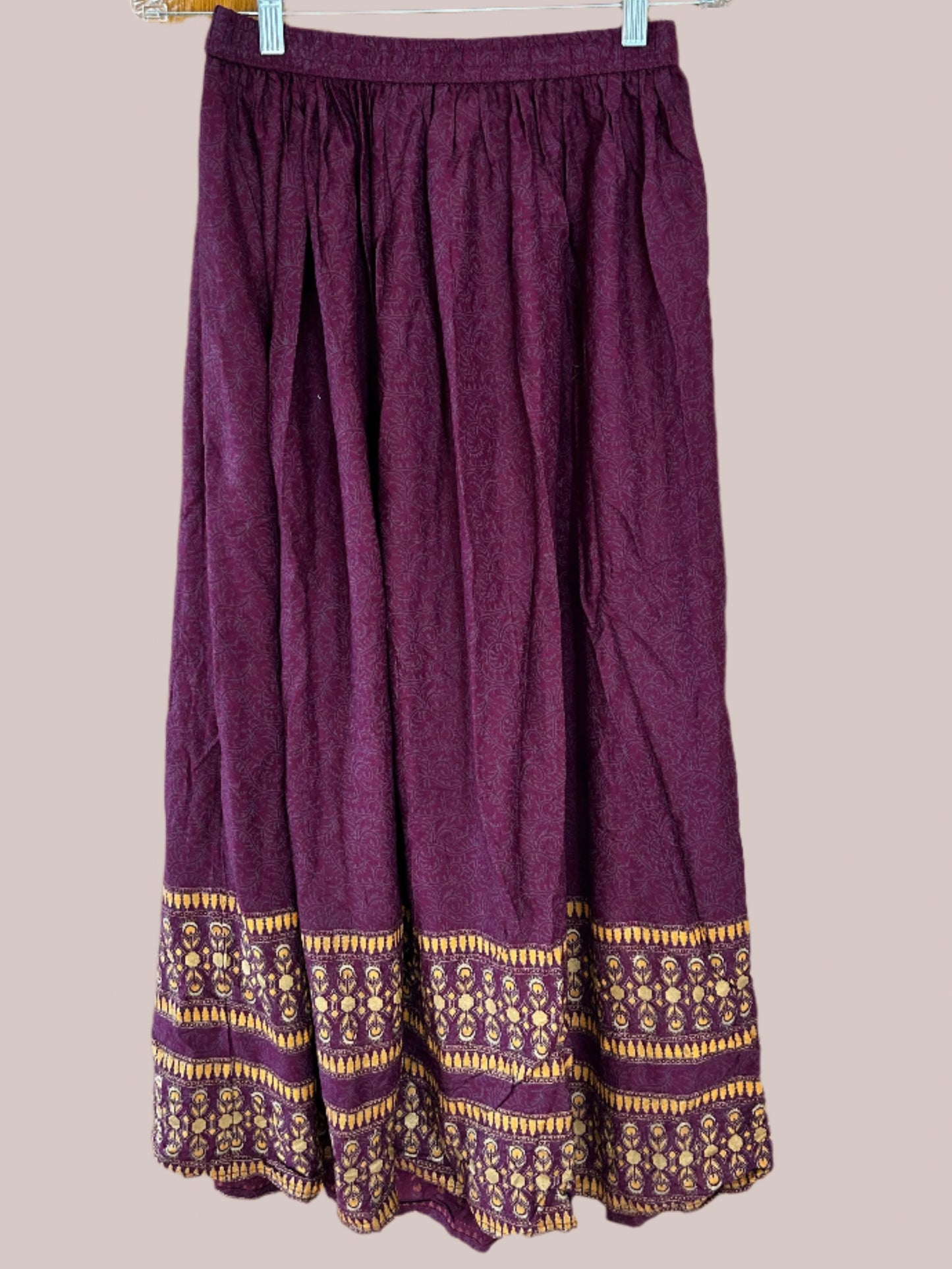 Burgundy Boho Skirt