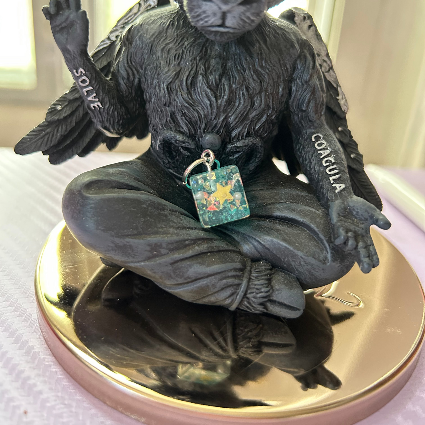 Blue Square Charm - Pandoras Lox Dread Shop