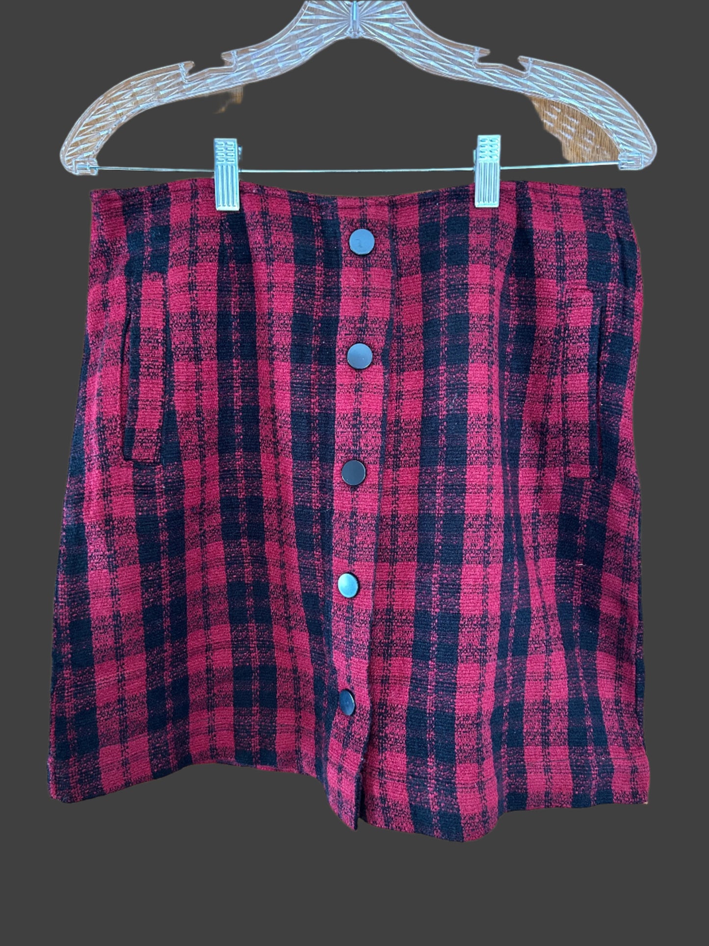 Black & Red Plaid Skirt