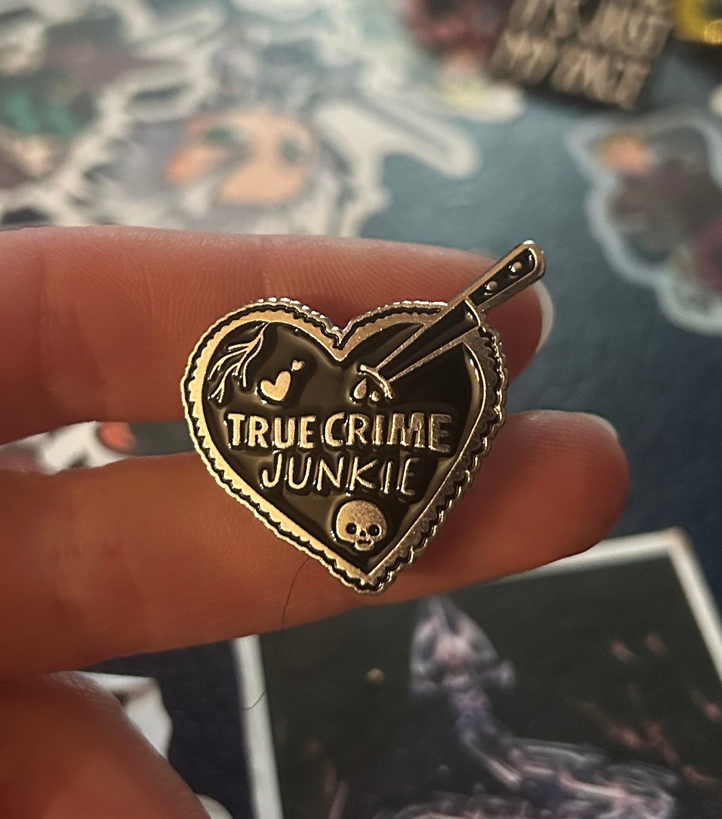 True Crime Junkie Pin