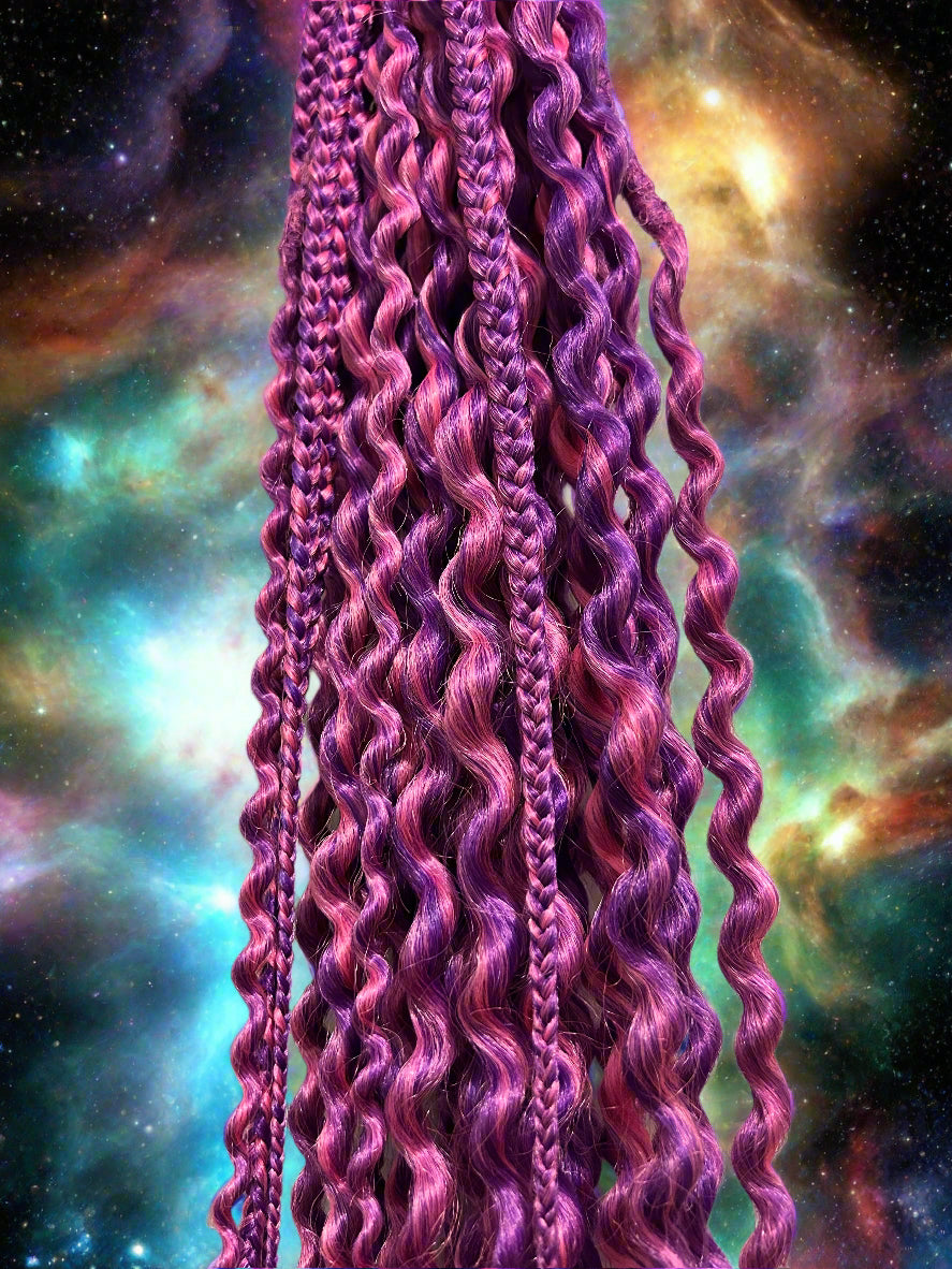Pink & Purple Swirl Dreadlocks