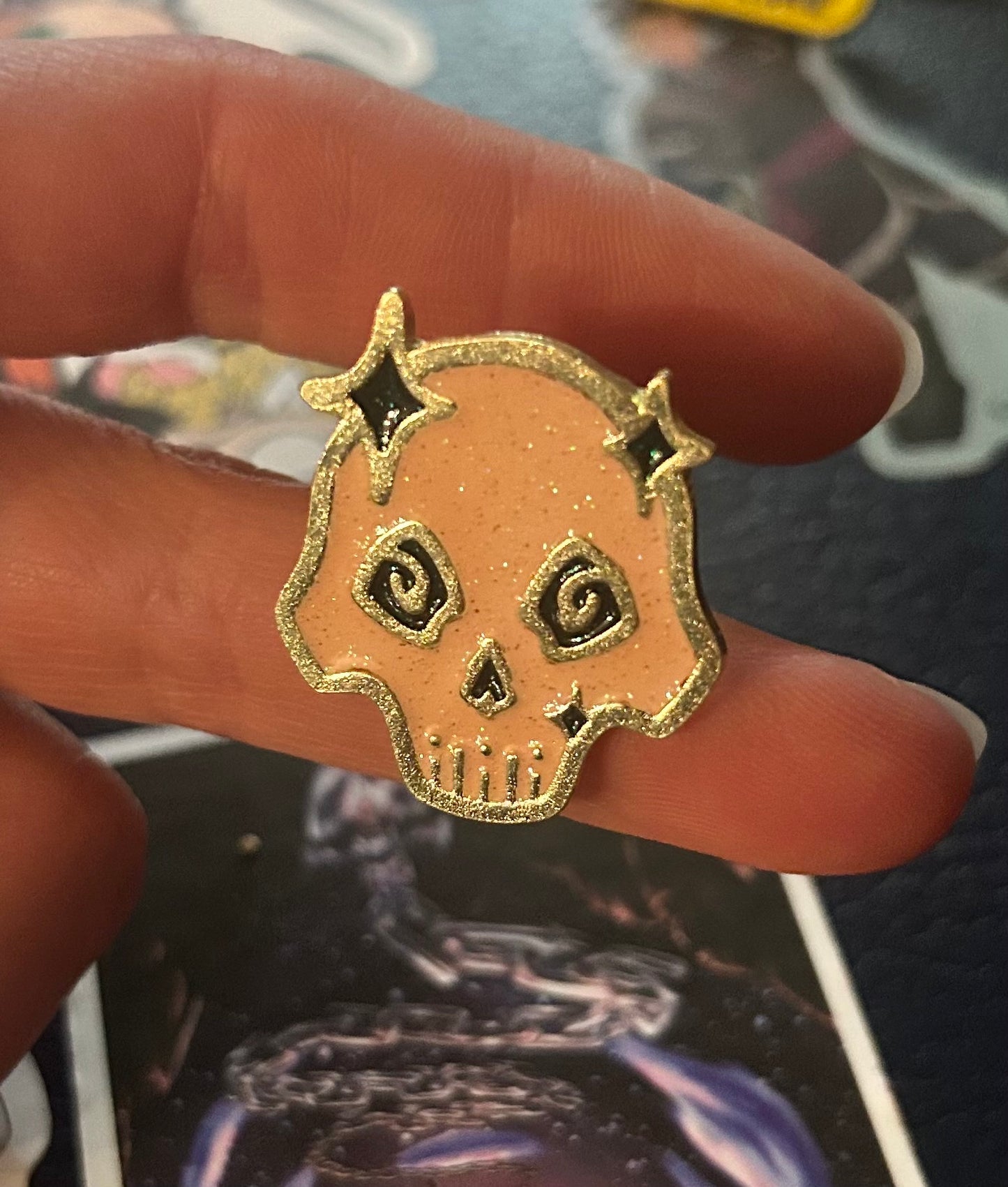 Sparkly Skull Pin