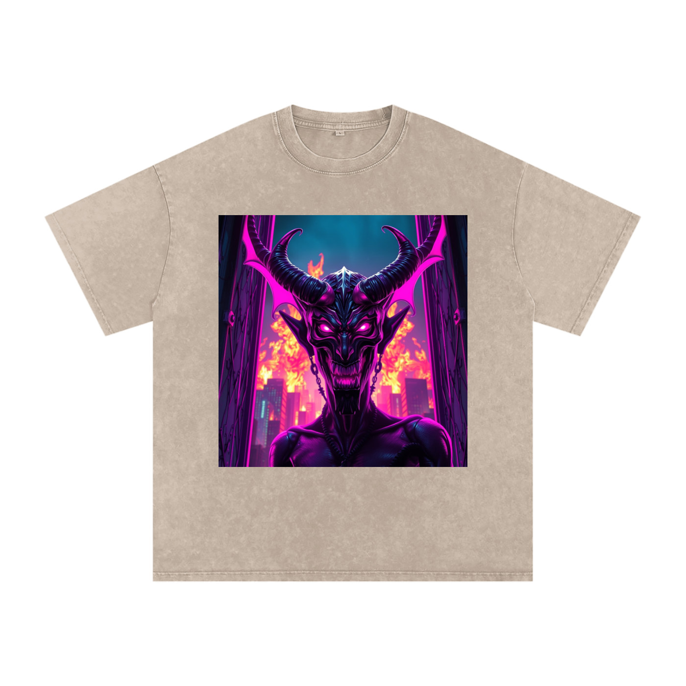 Snow Washed Oversized Cotton T-Shirt