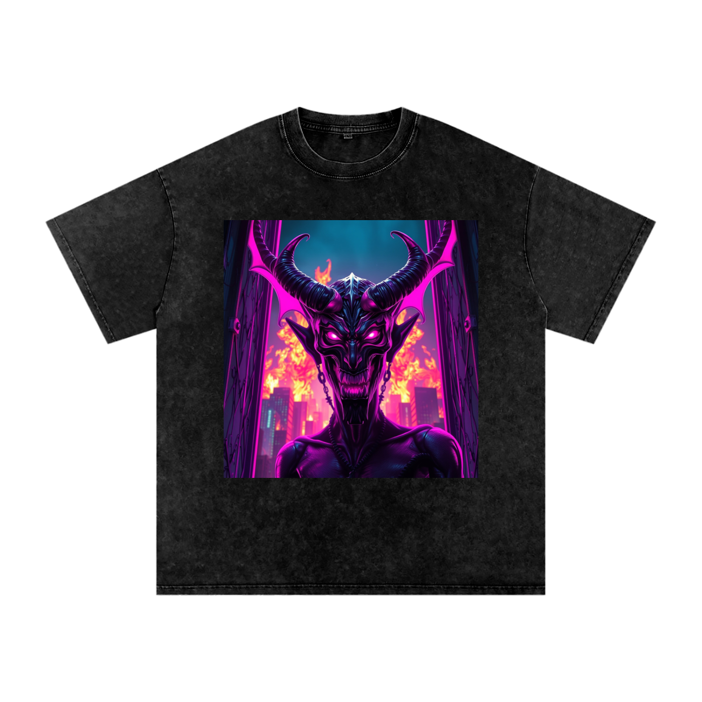 Snow Washed Oversized Cotton T-Shirt