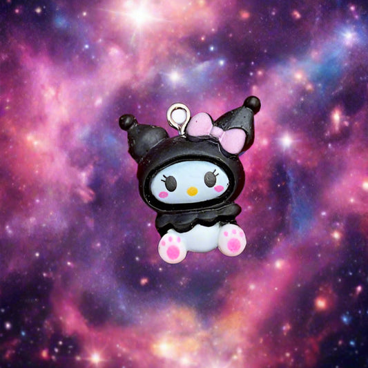 Gothic Kuromi Hello Kitty Charm