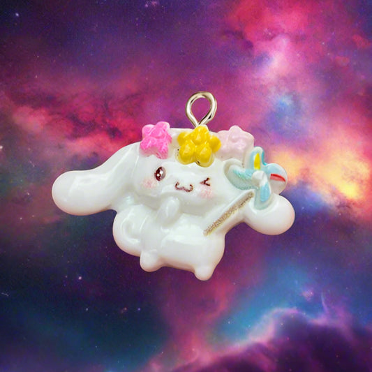 Cute Pinwheel Bunny Charm