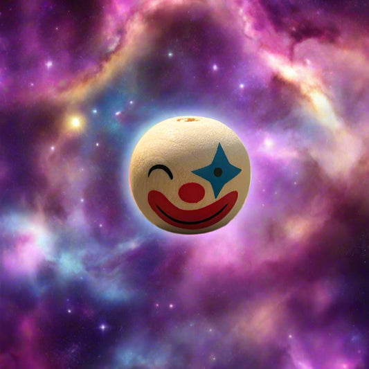 Winking Wooden Clown Bead