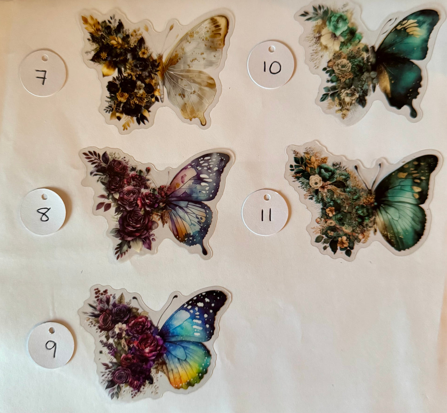 Transparent Floral Butterfly Sticker