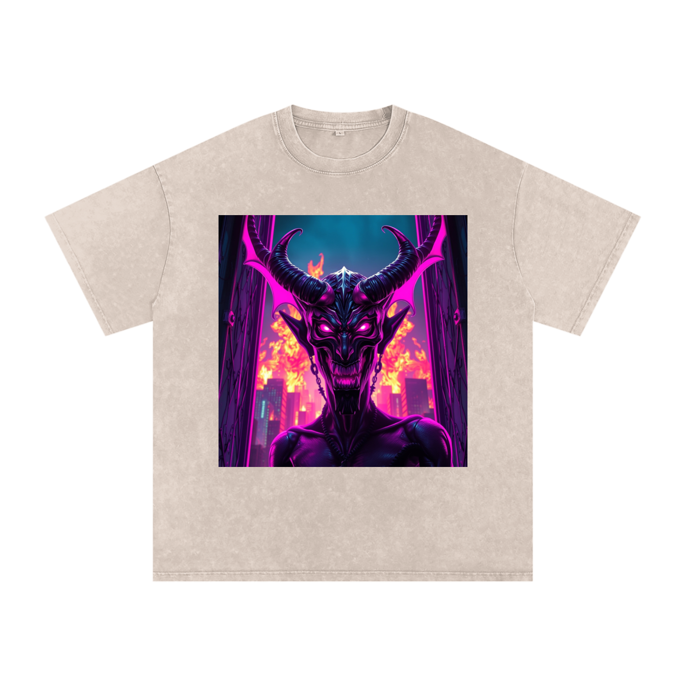 Snow Washed Oversized Cotton T-Shirt