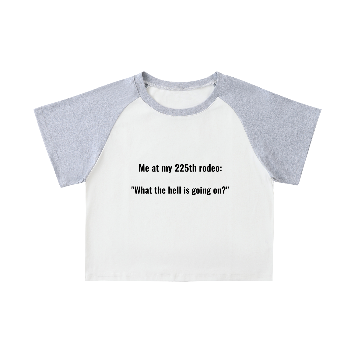 Color-Blocked Raglan Sleeve Crop Top