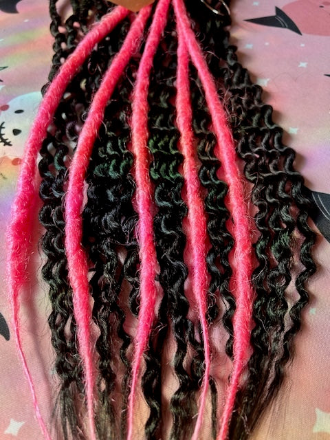 Black & Hot Pink Dreadlocks