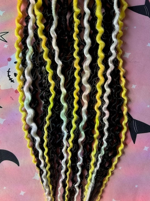 Black, Yellow, and White Dreadlocks (Bumblebee)