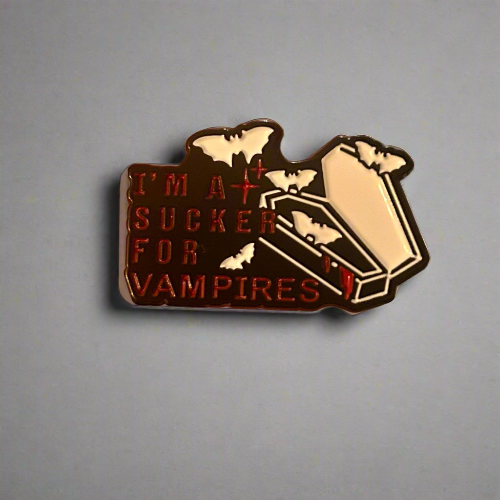 Sucker For Vampires Pin